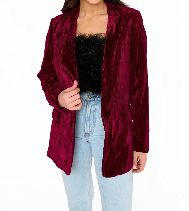 Style Revolution Heff Blazer In Cabernet