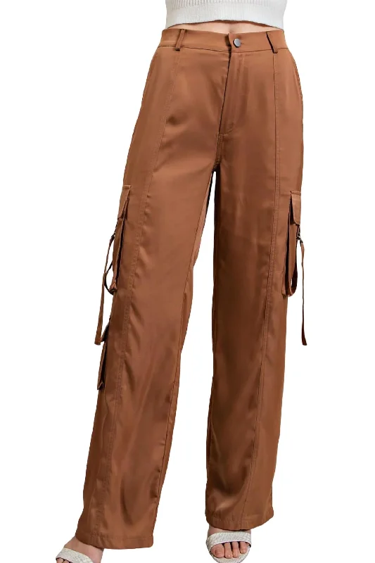 High End Designer Brands Discount I Want It All Cargo Pants In Coco