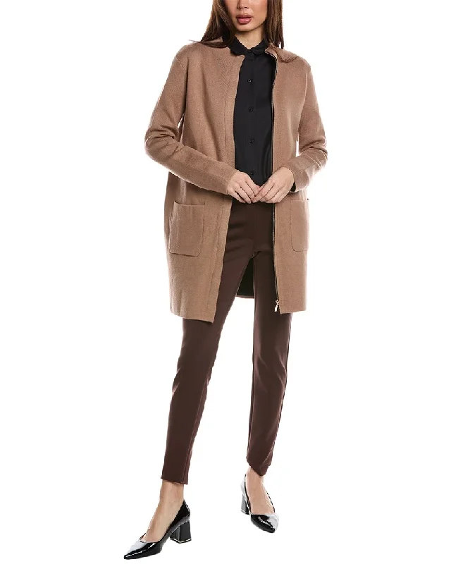 Limited - Time Bundle T Tahari Contrast Color Funnel Neck Coat