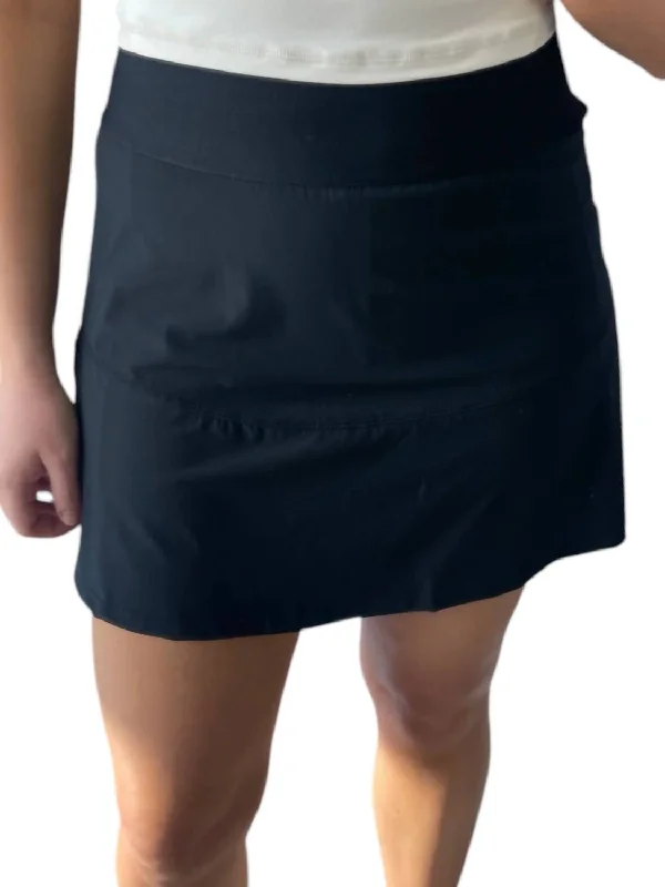 Gorgeous Glamour Collection Swoop Active Tennis Skort In Black