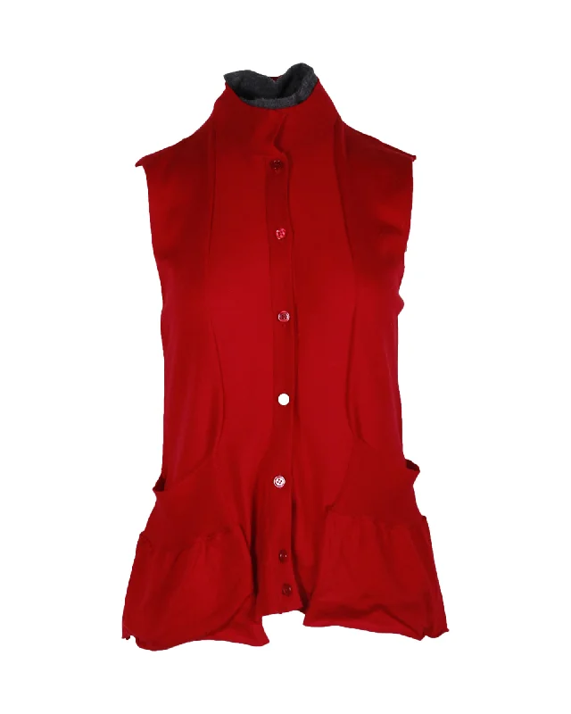 Anniversary Sale Marni Sleeveless Knit Vest in Red Wool