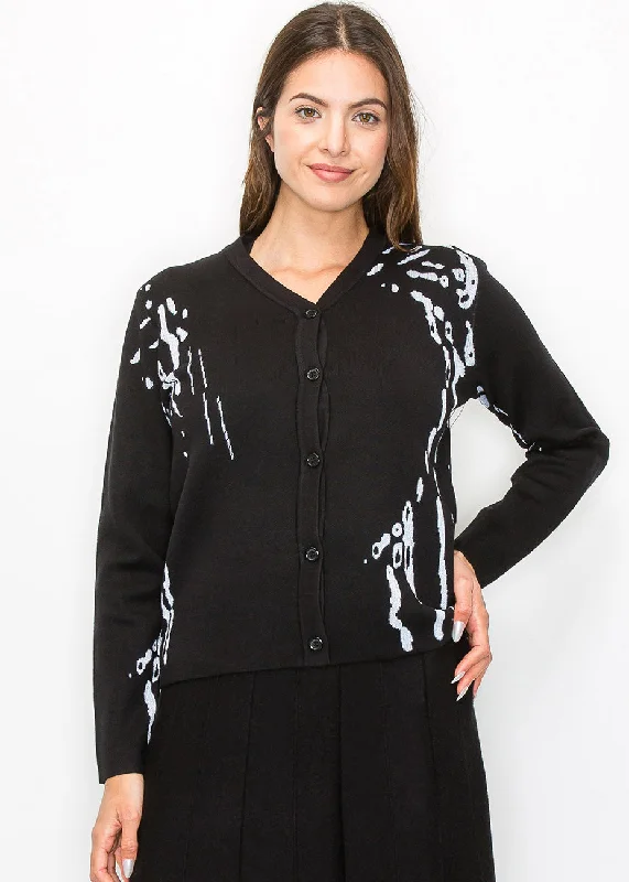 Fashion Forward Abstract Pattern Button-Up Cardigan