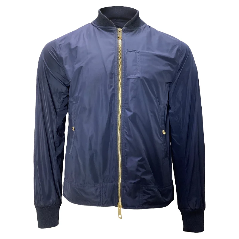 Seasonal Sale Burberry Bomber Jacket in Navy Blue Polyester