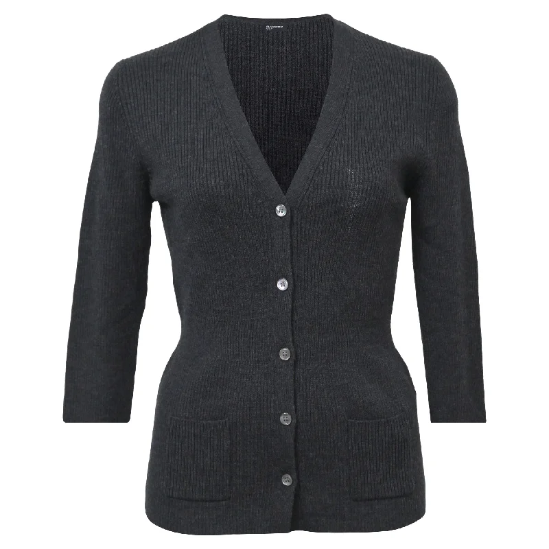 Style Upgrade Jil Sander Buttoned Cardigan in Grey Wool