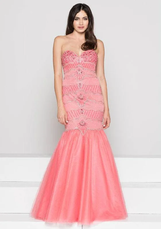 Fashion Forward Femininity Colors Dress - Beaded Strapless Sweetheart Mermaid Gown 1823S