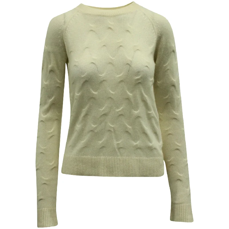 Premium Quality Garments Theory Tucked Crewneck Sweater in Cream Cashmere