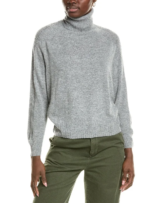 Elegant Simplicity Wardrobe Brodie Cashmere Wool & Cashmere-Blend Overarm Rib Roll Neck Jumper