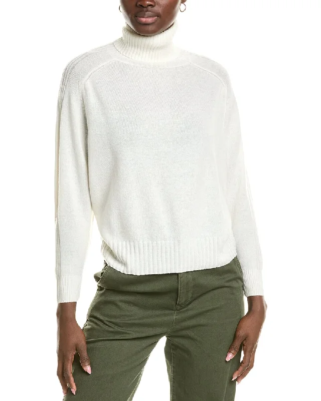 Redefining Women's Style Brodie Cashmere Wool & Cashmere-Blend Overarm Rib Roll Neck Jumper