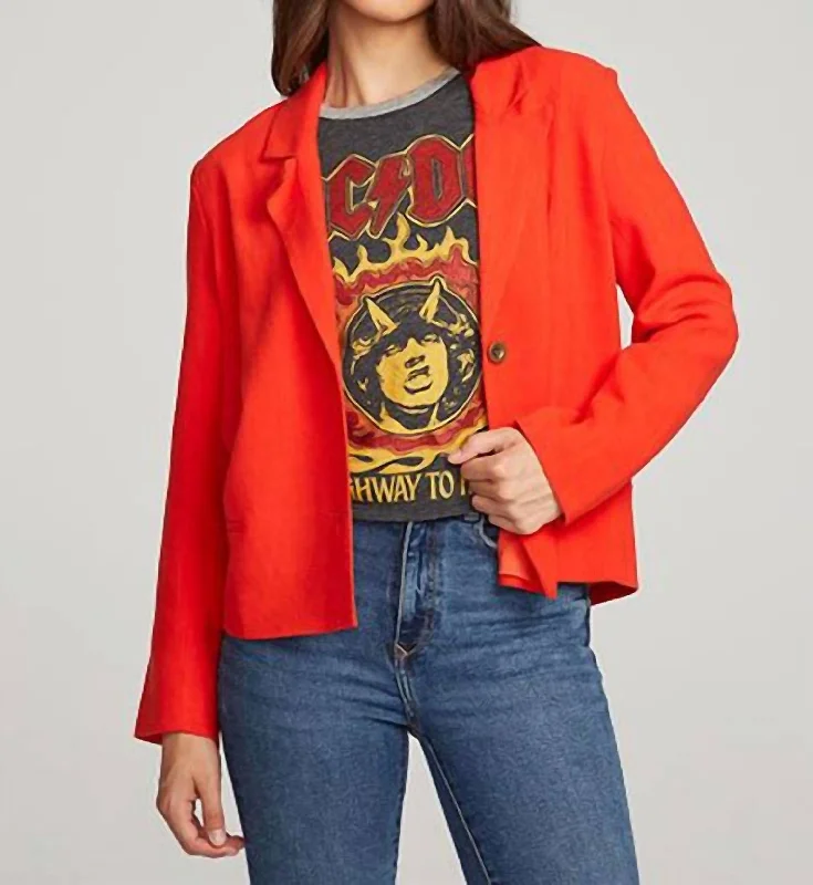 Fashion Forward Santana Blazer In Red