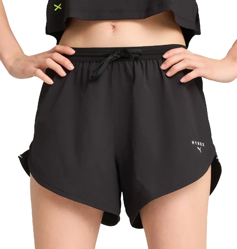 Essentials On Sale Puma X HYROX Ultraweave Velocity 4 Inch Womens Training Shorts - Black