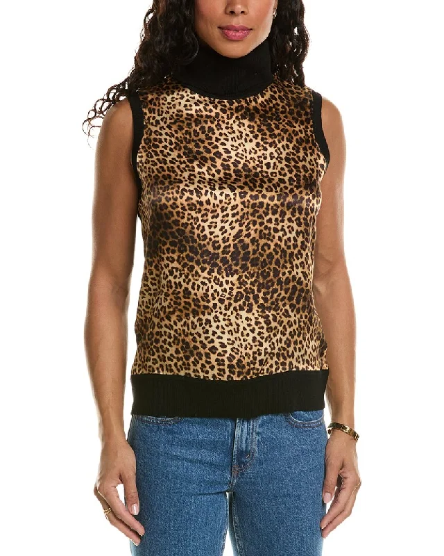 Hurry Before It's Gone Elie Tahari Ocelot Print Silk & Wool Sweater