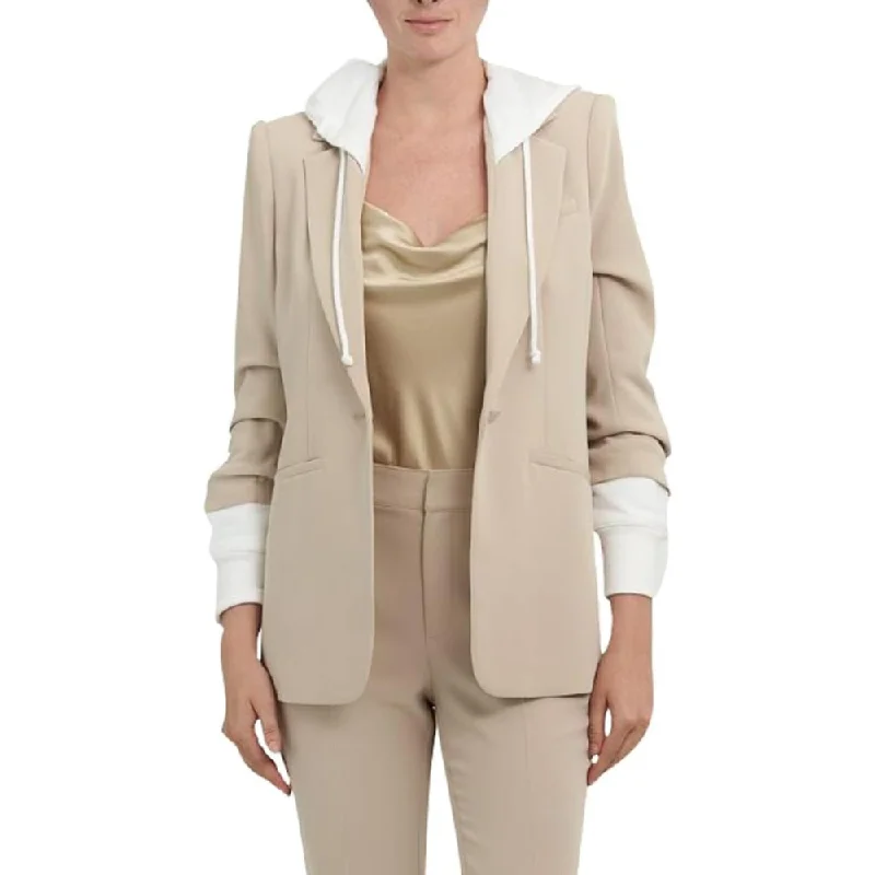 Sophisticated Style Cinq A Sept Hooded Khloe Jacket Khaki/White Hooded Blazer