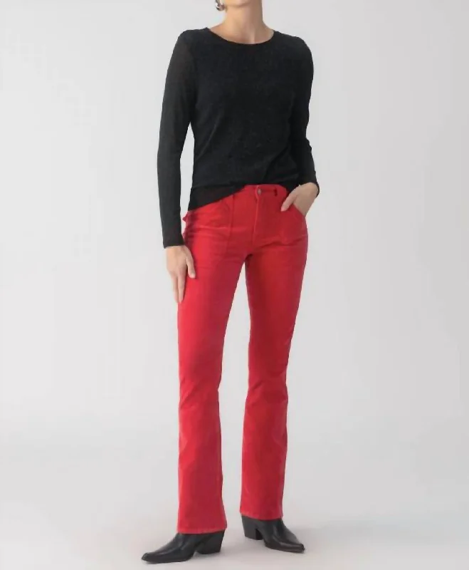 Mega Sale Velveteen Hayden Pant In Mars Red