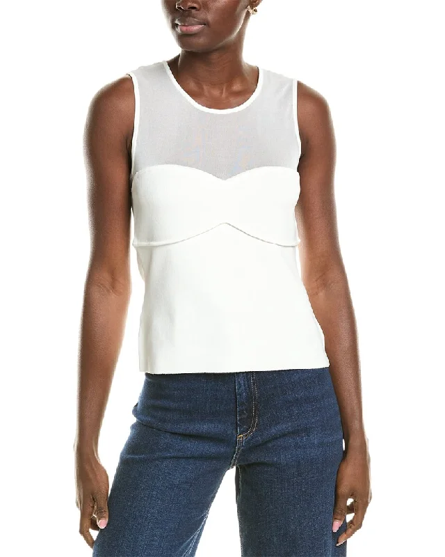 Contemporary Elegance BCBGMAXAZRIA Sheer Yoke Top