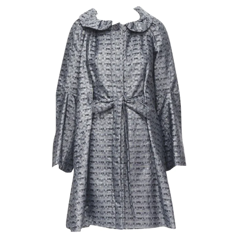 Explore What's New Marc Jacobs metallic floral jacquard belted opera coat