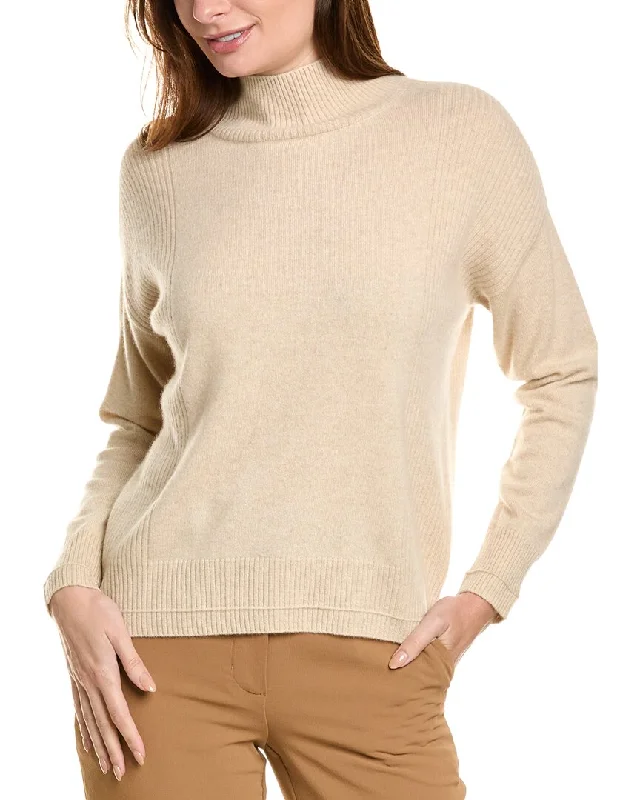 Dreamy Draping Design History Mock Neck Cashmere Sweater