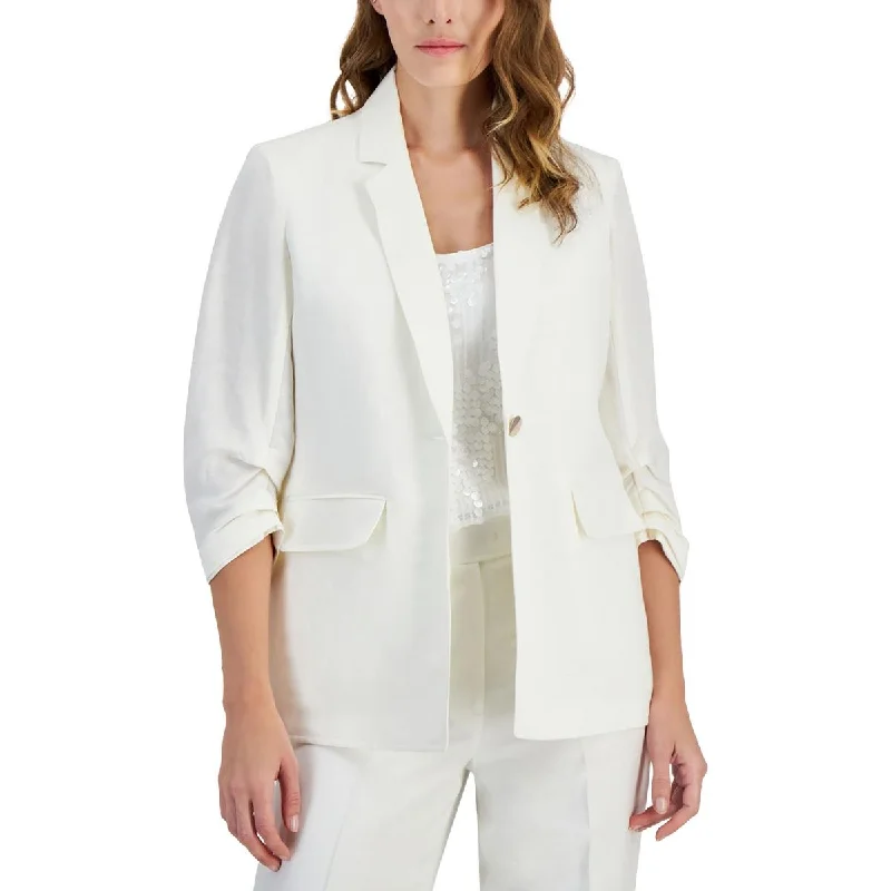 Buy More, Save More Womens Three Quarter Sleeve Business One-Button Blazer