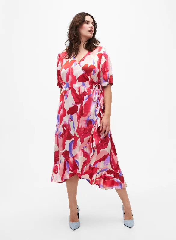 Embrace New Fashion Zizzi Satin Fantom Wrap Dress