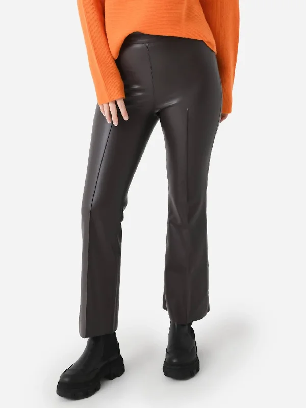 Sustainable Fashion Extravaganza Porterfield Vegan Leather Crop Flare Pant In Espresso