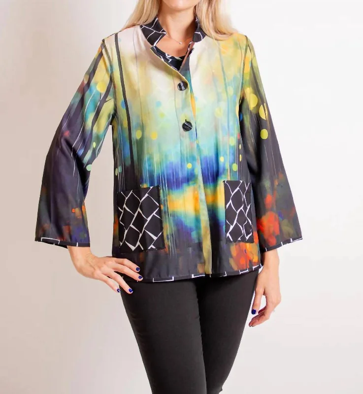 Dive Into Trendy Styles Call Your Name Reversible Jacket In Multi-Colored