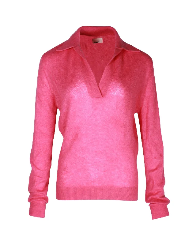 Hot Styles Khaite Jo Polo Sweater in Pink Cashmere