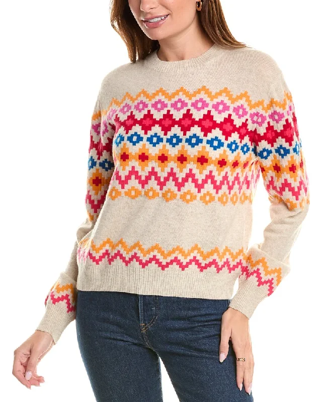 Comfort First Women's Wear Brodie Cashmere Wool & Cashmere-Blend Color Pop Fairisle Jumper