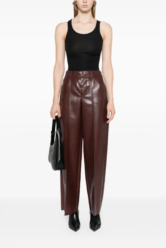 Fashion Forward, Function First Deco Wide - Leg Trousers In Waxy Brown