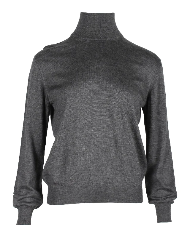 Celebrate With Big Savings Giorgio Armani Mock Neck Sweater in Grey Cashmere