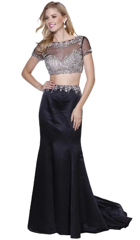 Get The Latest Trends Nox Anabel - Two Piece Beaded Trumpet Gown 8184SC