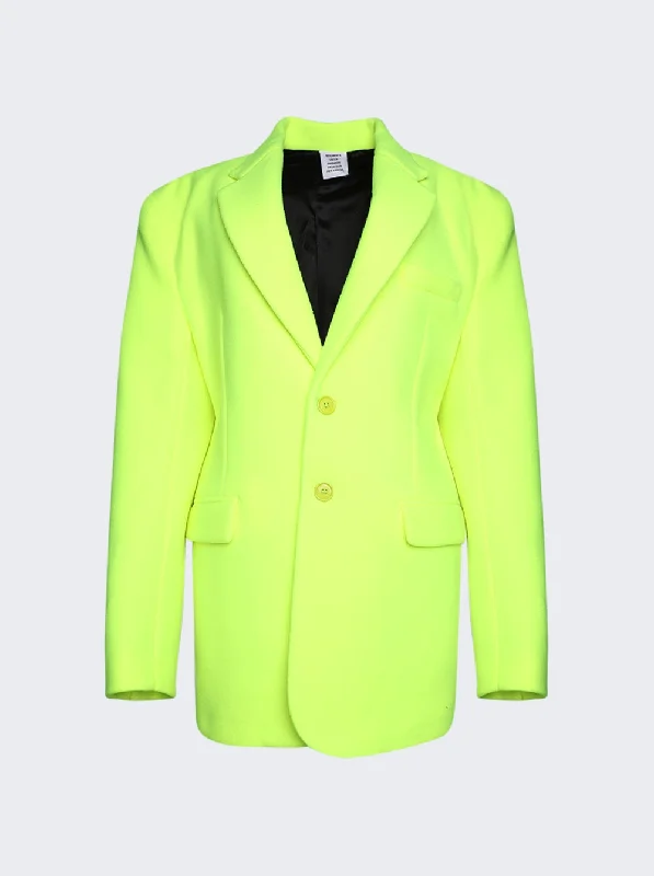 Limited Time Offers Vetements Fleece Tailored Blazer Jacket Yellow