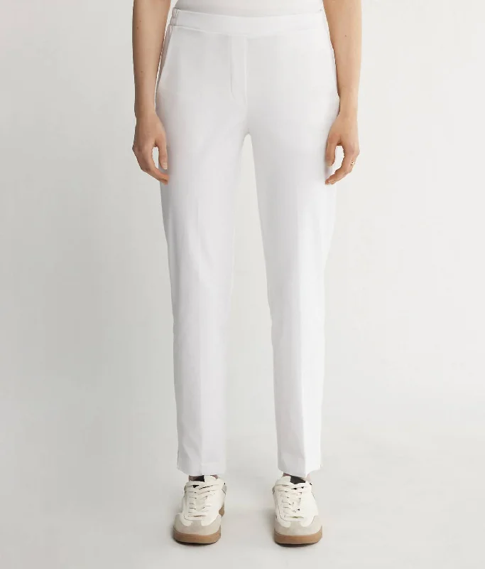 Trendy Attire For Her Soft Cotton Cigarette Pants In White