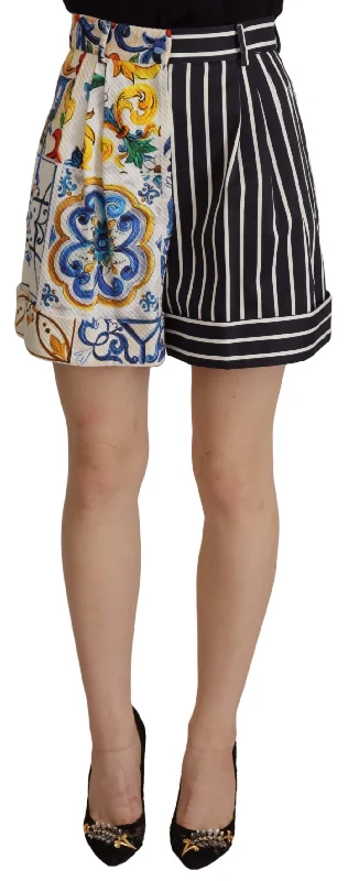 Budget-Friendly Fashion Dolce & Gabbana Majolica High Waist Designer Bermuda Women's Shorts