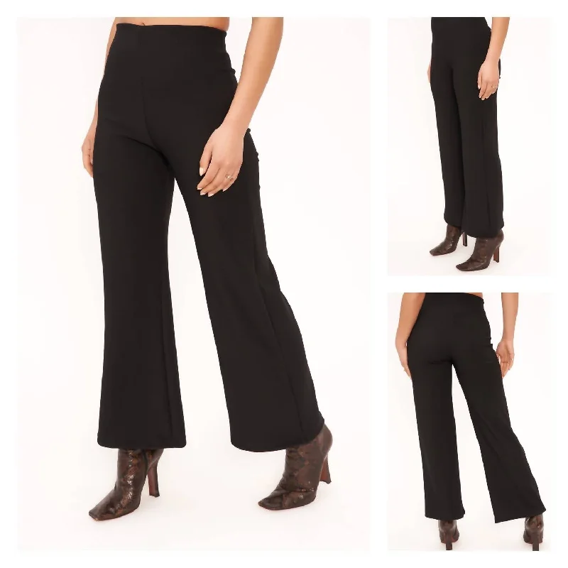 Cutting Edge Fashion Venus Wide Leg Ottoman Pants In Black