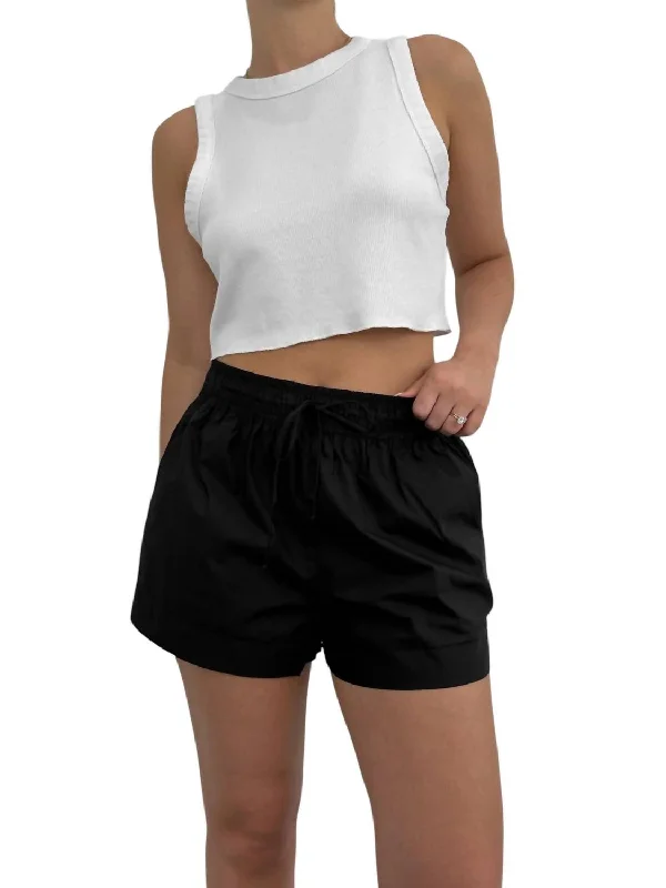 Chic & Cozy Collection Classic Poplin Boxer Shorts In Black