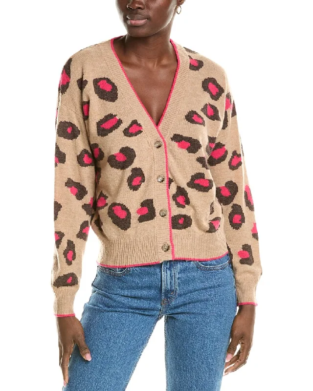 Unleash Your Fashion Brodie Cashmere Wool & Cashmere-Blend Intarsia Leopard Cardigan