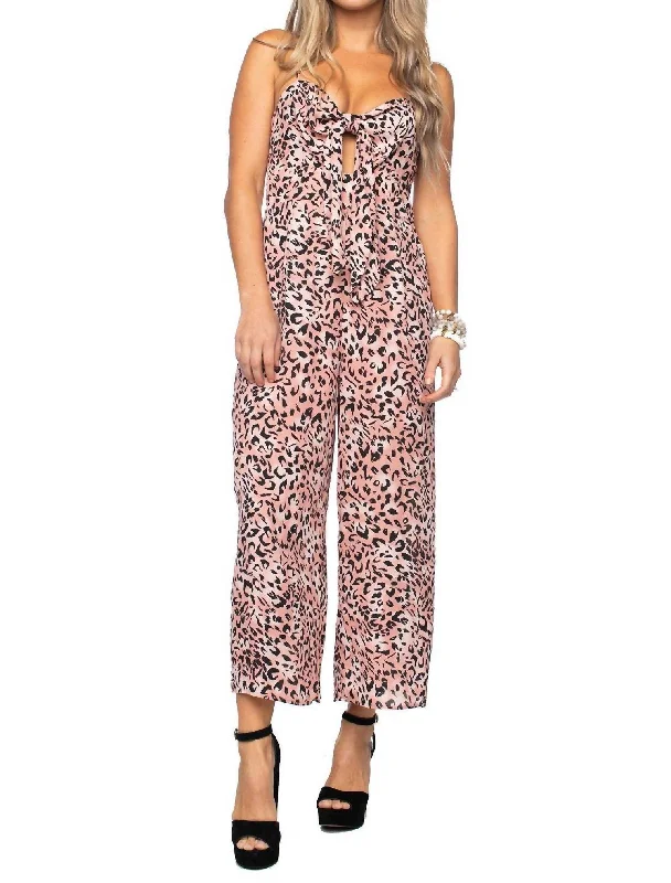 Sophisticated Style Animal Print Jumpsuit In Pink