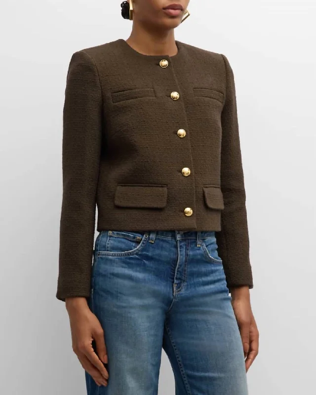 Rocker Chic Fashion Paige Jacket In Espresso