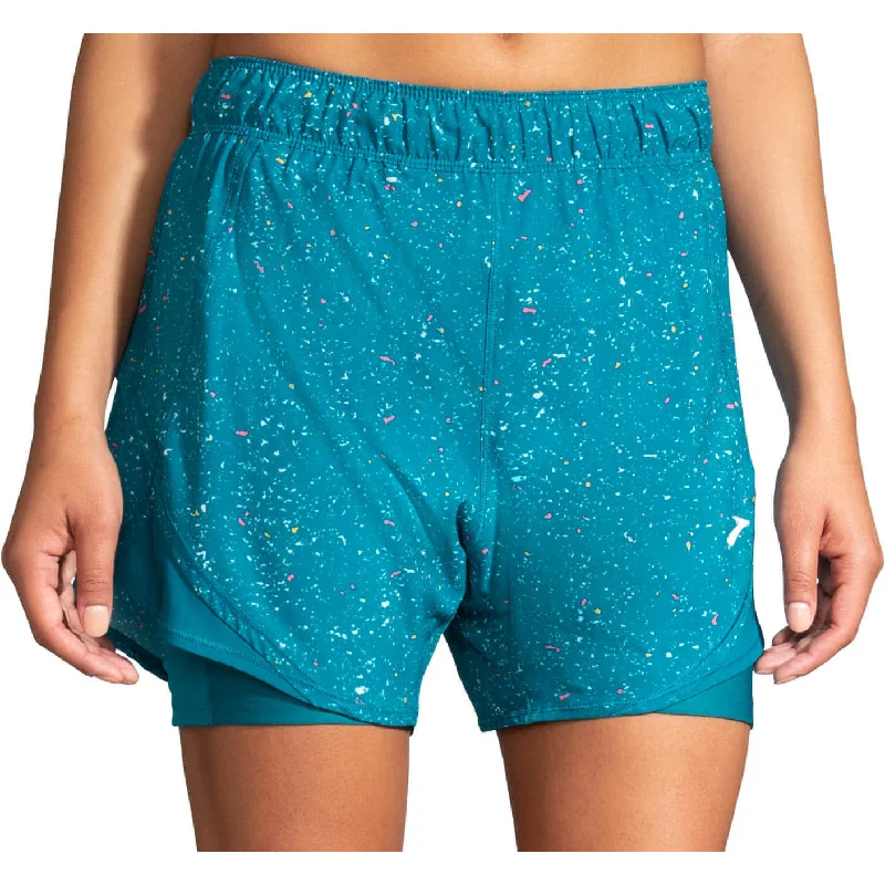 Effortless Chic Apparel Brooks Chaser 5 Inch 2 In 1 Womens Running Shorts - Blue