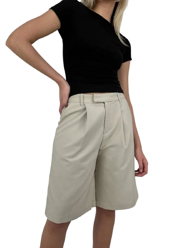 Trendy Urban Attire Menswear Trouser Shorts In Beige