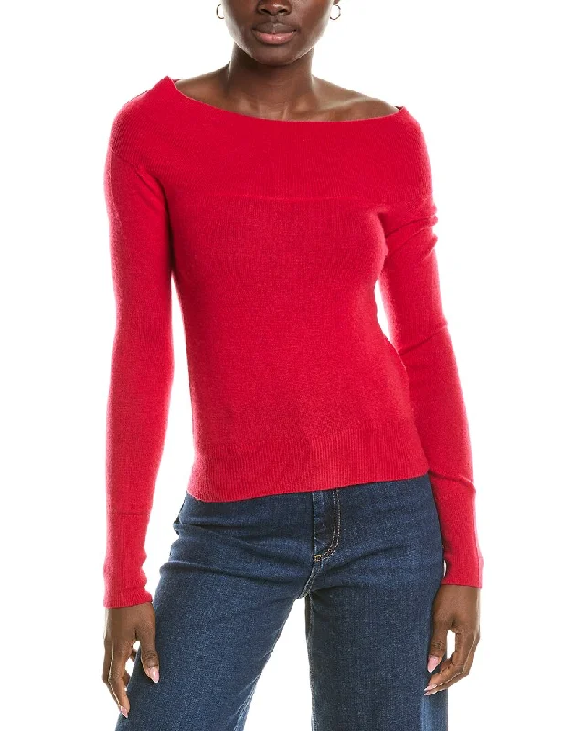 Trend Forward Women's Wear Brodie Cashmere Wool & Cashmere-Blend Off The Shoulder Jumper