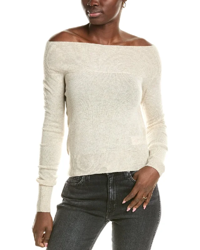 Trendsetter's Closet Brodie Cashmere Wool & Cashmere-Blend Off The Shoulder Jumper