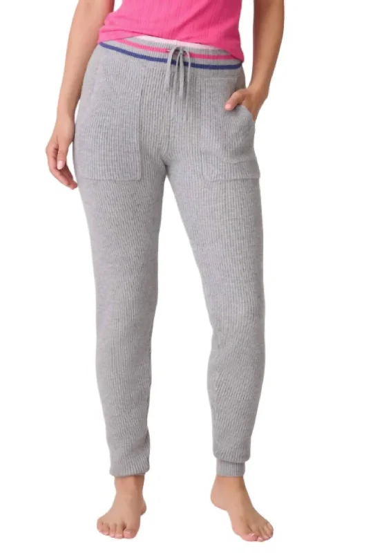 Trend Leading Collection Sweater Weather Banded Pants In Grey