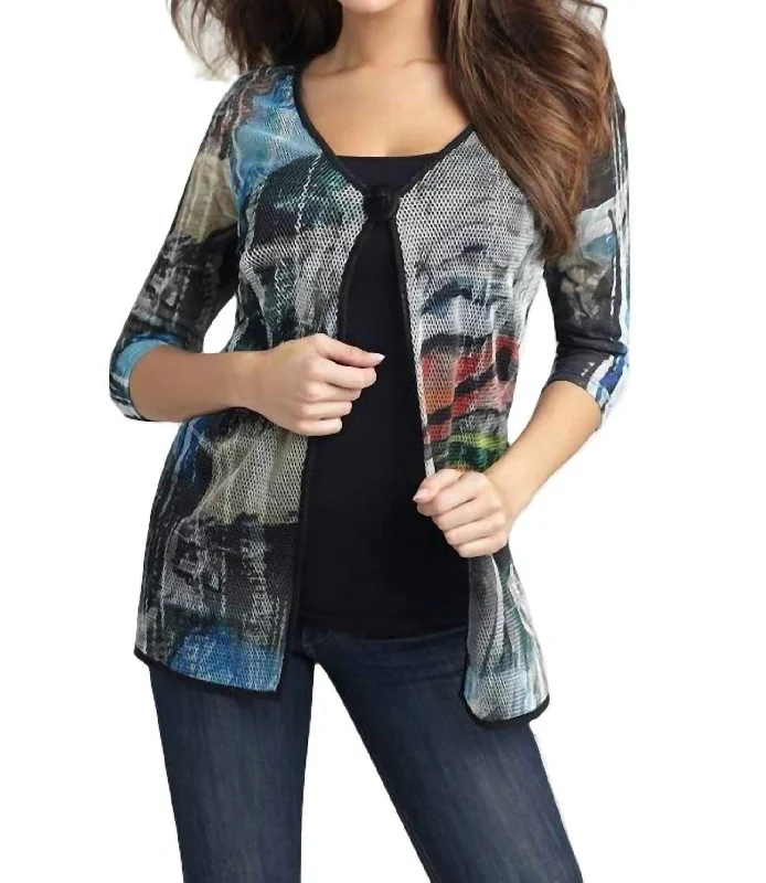 Limited Time Offer Daybreak Long Cardigan In Black Multi