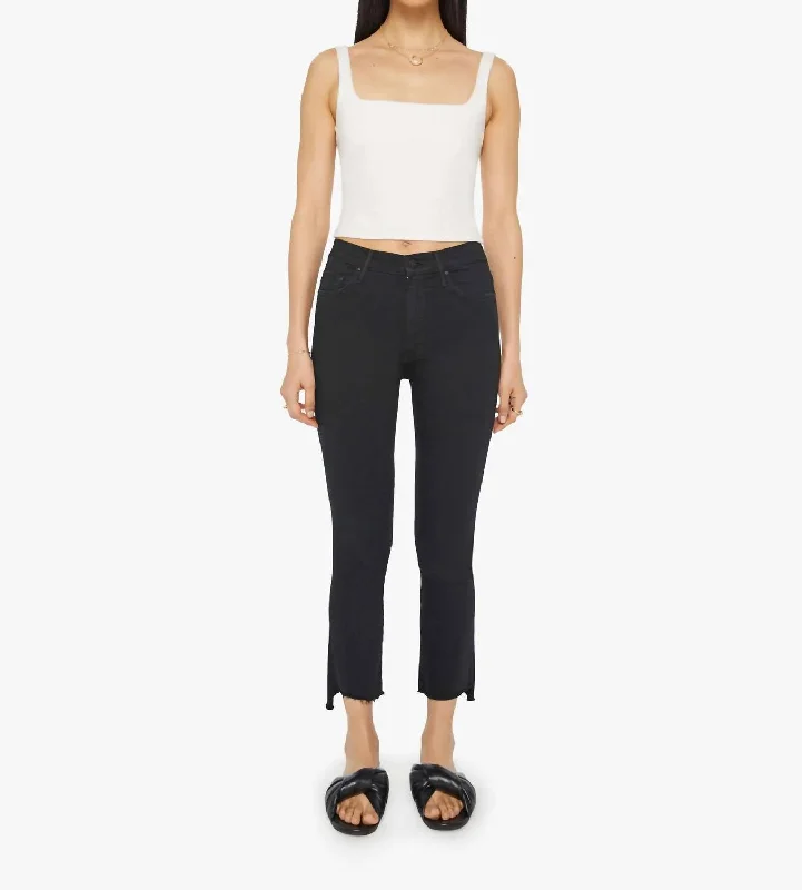 Comfort Meets Fashion Insider Crop Step Fray Pants In Black