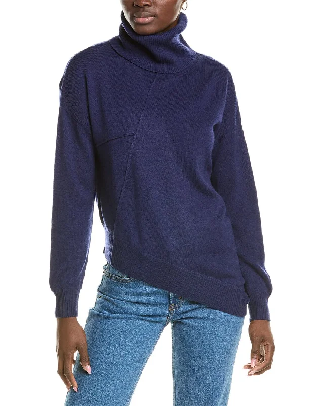 The Epitome Of Modern Women's Fashion Brodie Cashmere Wool & Cashmere-Blend Asymmetrical Mock Neck Jumper