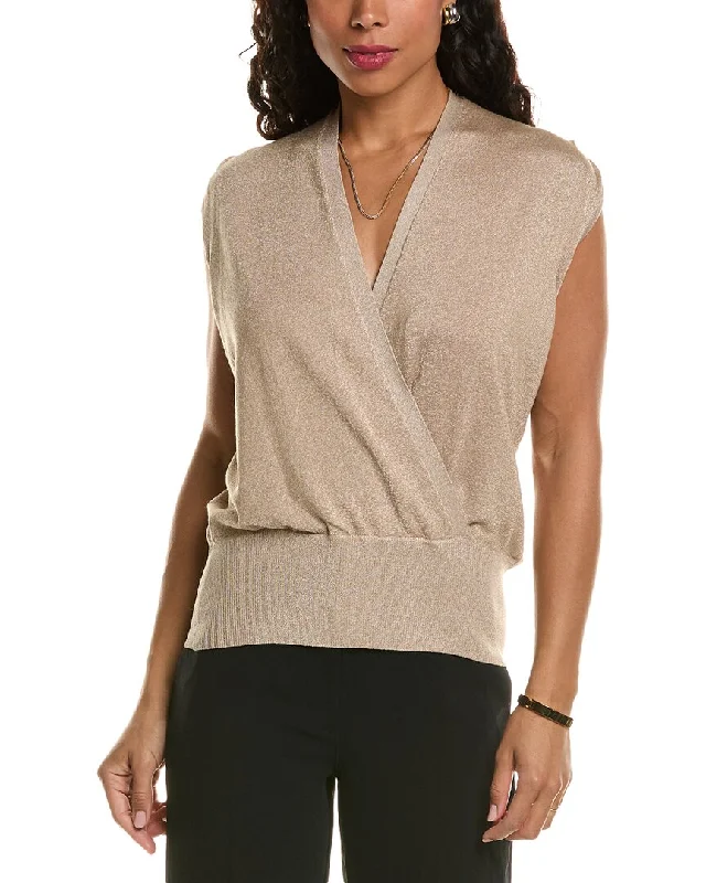 Evening Elegance ELIE TAHARI FAUX WRAP SWEATER