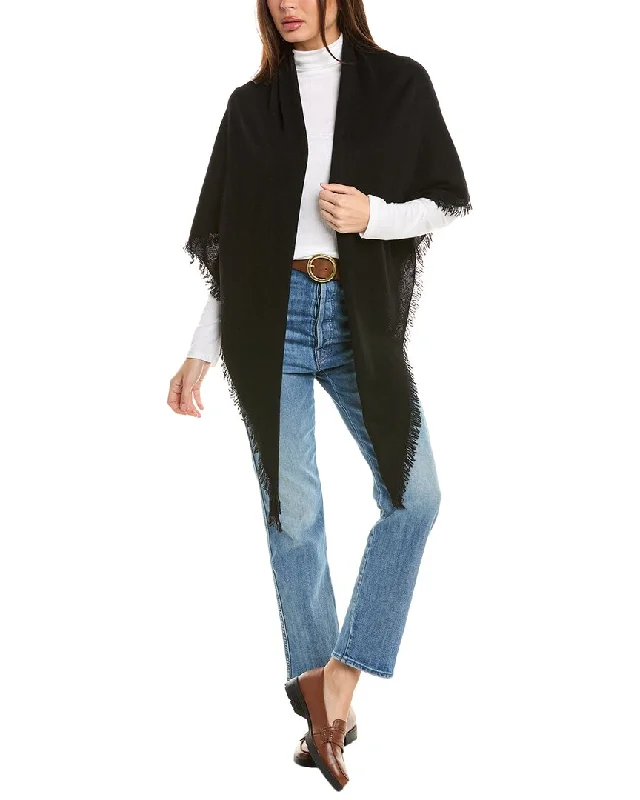 Sporty Streetwear Forte Cashmere Fringe Cashmere Triangle Wrap