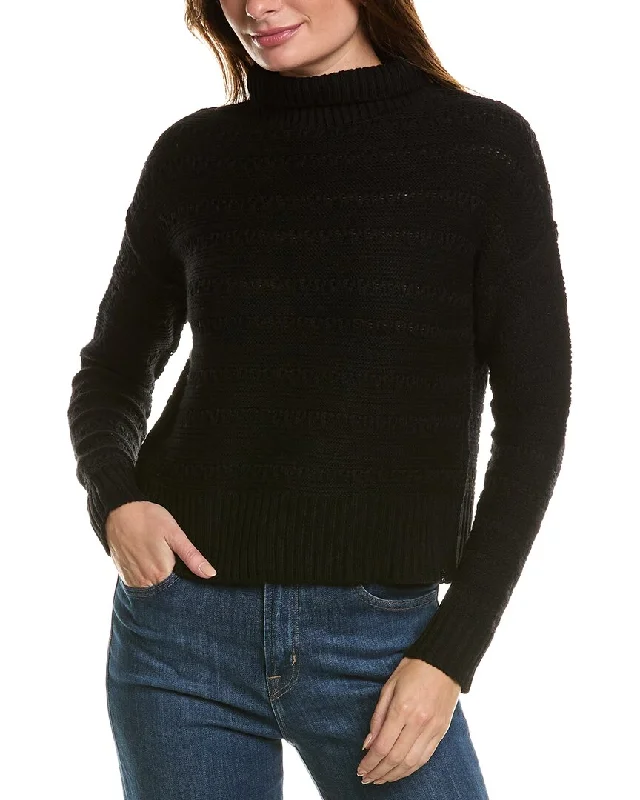 Unbeatable Prices Forte Cashmere Crop Textured Mock Neck Wool & Cashmere-Blend Sweater