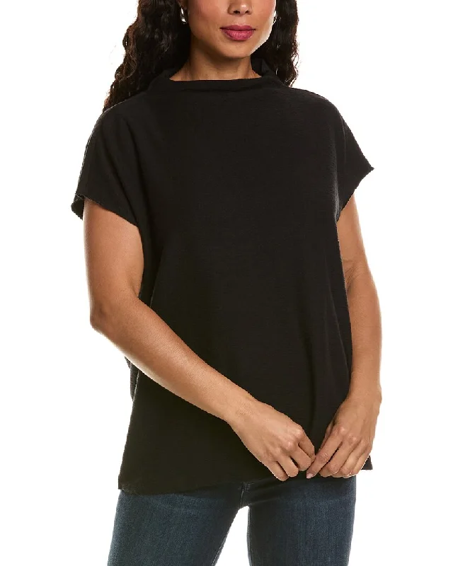 Grab Romantic Date - Night Styles Now EILEEN FISHER Funnel Neck Square Top