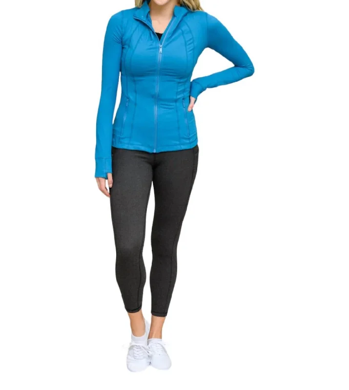 Trendy Women's Wear Staying Swift Activewear Jacket In Hawaiian Blue